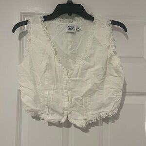 Princess Polly Silvanna White Lace Trim Top